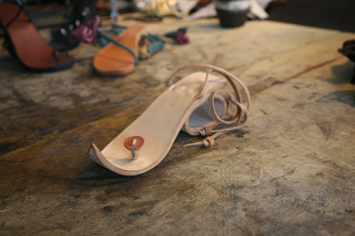 Victor Powell, leather art sandals